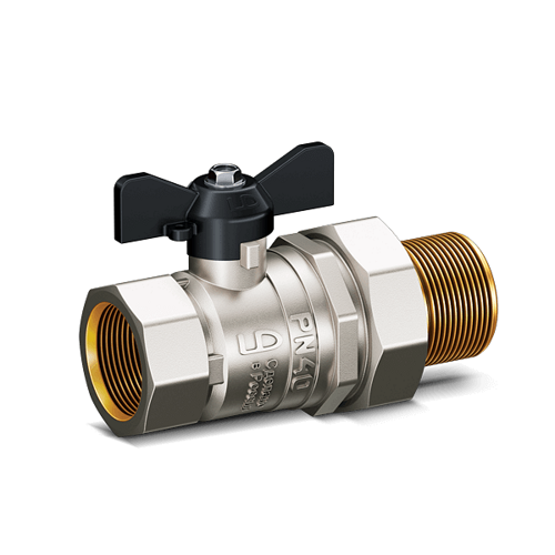 Кран шаровый американка 1/2" LD Россия (бабочка)