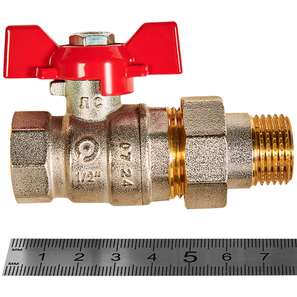 Кран шаровый американка 1/2" ROMMER (бабочка)